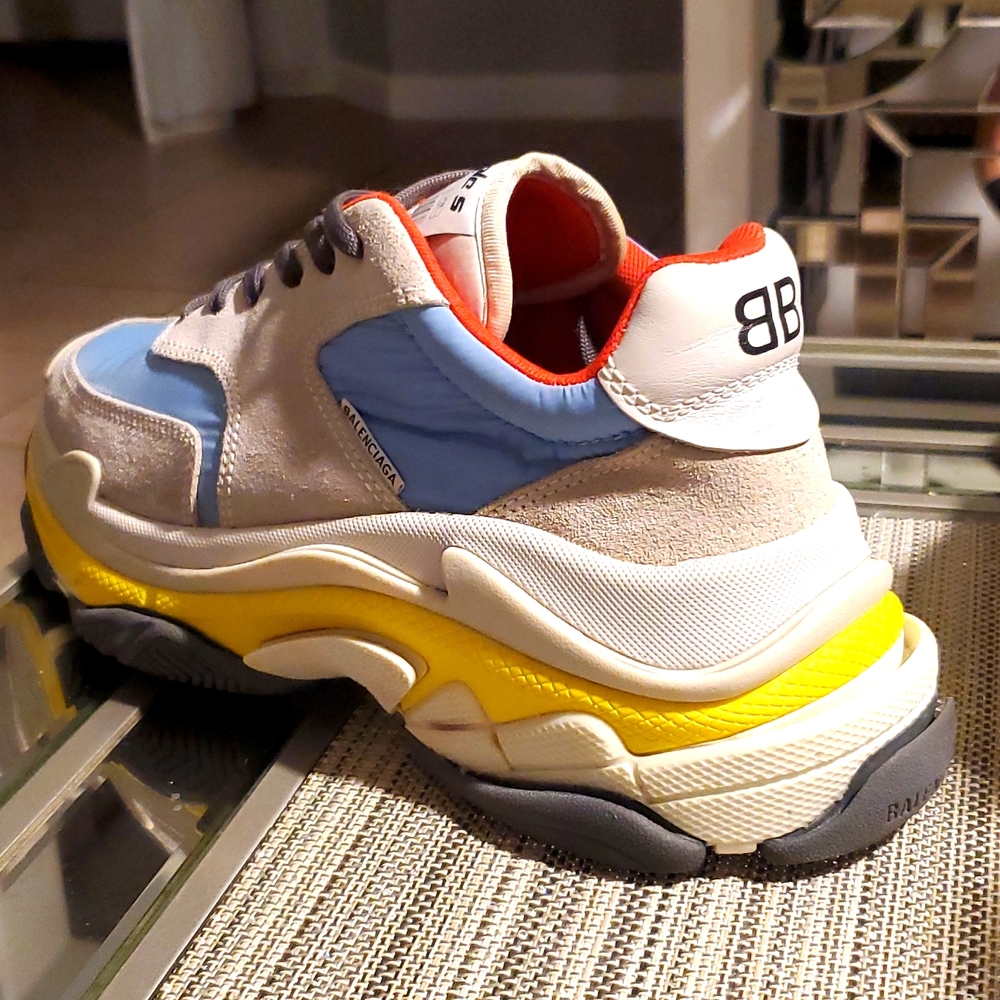 Balenciaga Blue and Yellow Sneakers